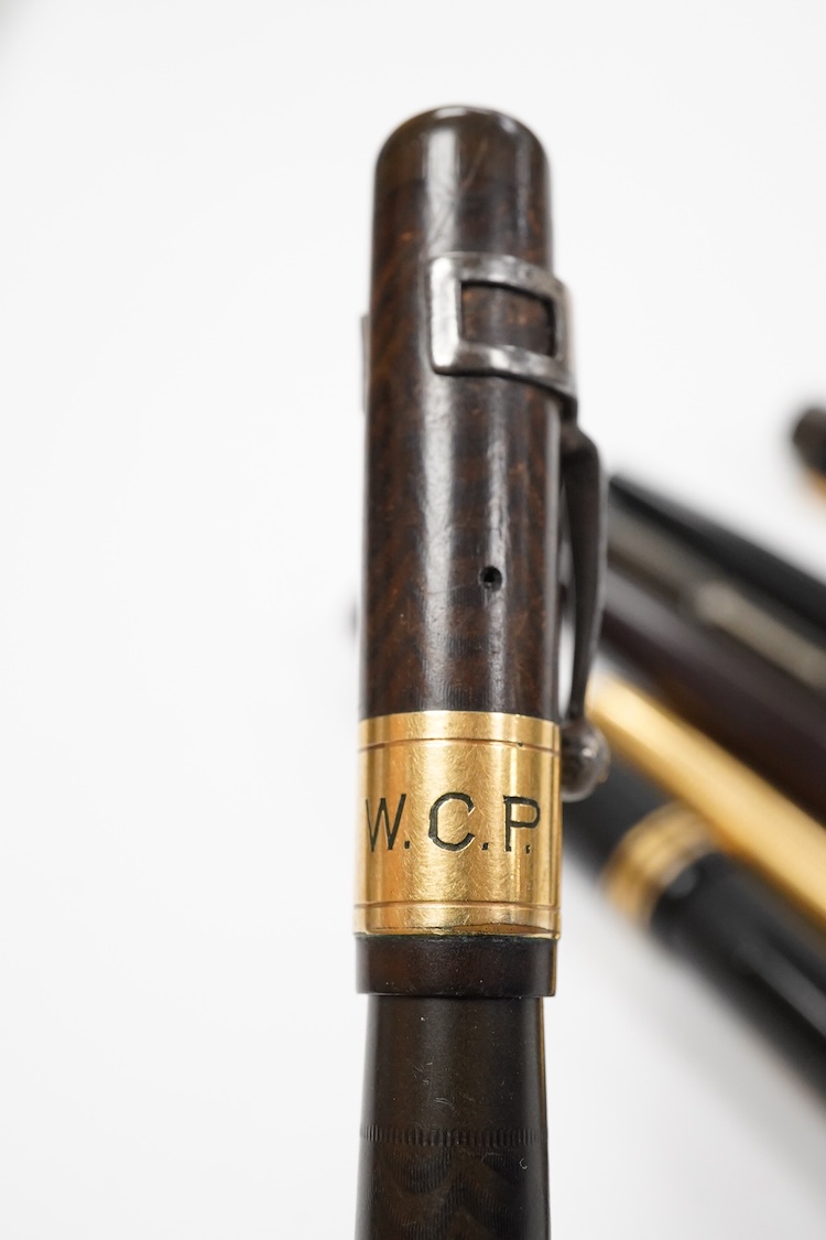 A small collection of pens to include Onoto Magna, missing clip